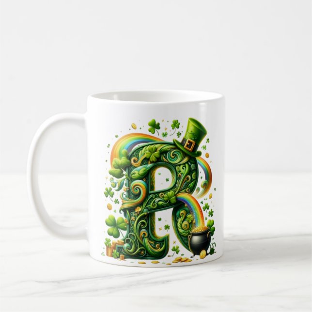Personalisiertes irisches Kleeblatt Tasse, klassis Kaffeetasse (Links)