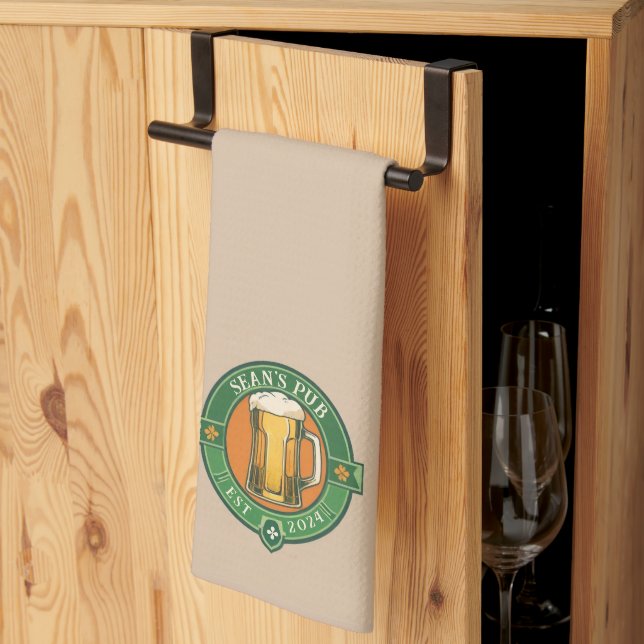 Personalisiertes irisches Pub-Handtuch - Custom Di Geschirrtuch (Drittel gefaltet)