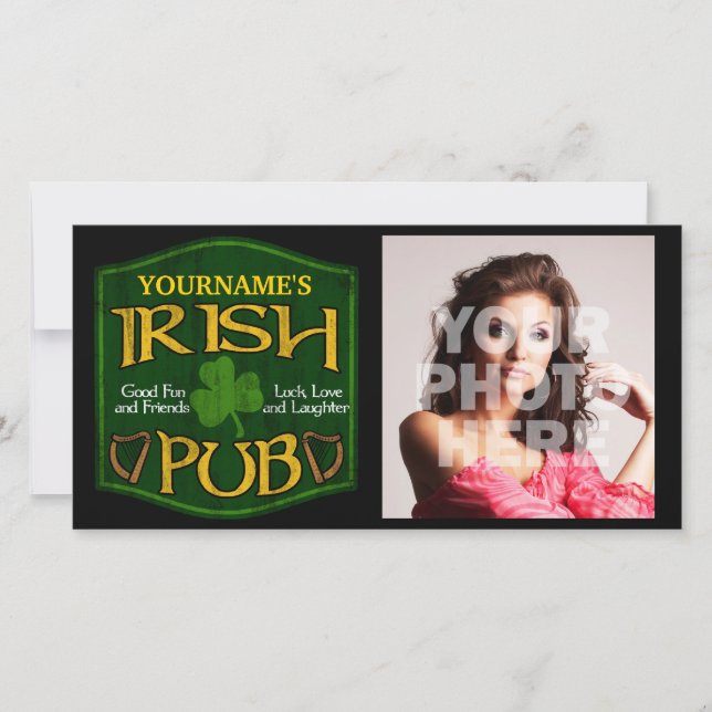 Personalisiertes irisches Pub-Schild (Vorderseite)