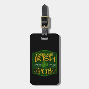 Personalisiertes irisches Pub-Schild Gepäckanhänger