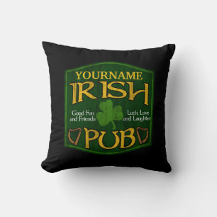 Personalisiertes irisches Pub-Schild Kissen