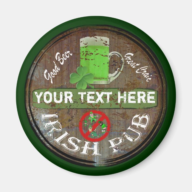 Personalisiertes irisches Pub-Schild Magnet (Vorne)