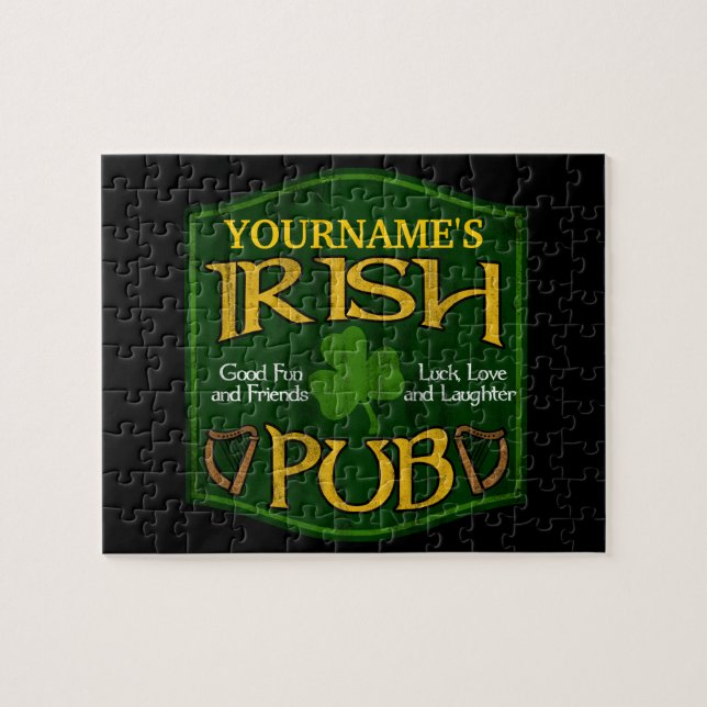 Personalisiertes irisches Pub-Schild Puzzle (Horizontal)