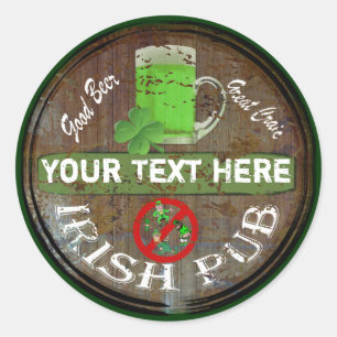 Personalisiertes irisches Pub-Schild Runder Aufkleber