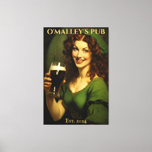 Personalisiertes irisches Pub-Schild   St. Patrick Leinwanddruck