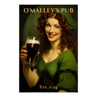 Personalisiertes irisches Pub-Schild | St. Patrick Poster