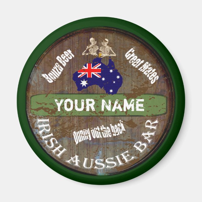 Personalisiertes irisches Pub-Zeichen Magnet (Vorne)
