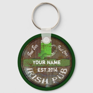 Personalisiertes irisches Pub-Zeichen Schlüsselanhänger