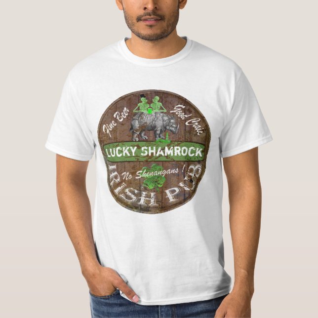 Personalisiertes irisches Pub-Zeichen T-Shirt (Vorderseite)