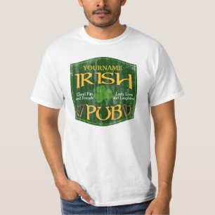 Personalisiertes irisches Pub-Zeichen T-Shirt
