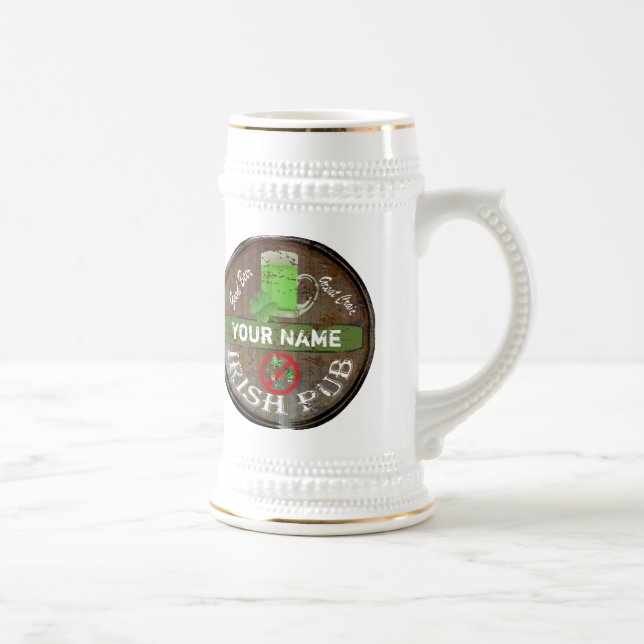 Personalisiertes irisches Pubzeichen Bierglas (Rechts)