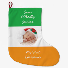 Personalisiertes Irish Heritage Weihnachts-Foto Großer Weihnachtsstrumpf