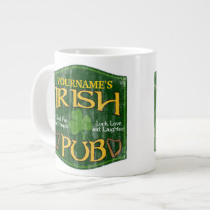 Personalisiertes Irish Pub-Zeichen Jumbo-Tasse