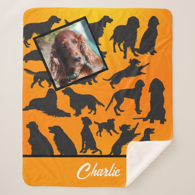 Personalisiertes Irish Setter Muster Sherpa Blanke Sherpadecke (Vorderseite)