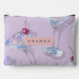 Personalisiertes Irisierendes Martini-Glas Glitter Zubehörtasche