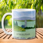 Personalisiertes Irisirisch Kaffeetasse<br><div class="desc">Diese einzigartige coggee Tasse ist mit einem Textilkunstdesign dekoriert, das auf einer irischen Landschaft basiert. Einfach mit einem Namen oder Monogramm anpassbar. Ändern Sie mithilfe des Entwurfstools die Textgröße, den Stil oder die Farbe. Wenn wir unsere Kunstwerke erstellen, werden Sie dieses exakte Bild von anderen Designern nicht finden. Original Textile...</div>
