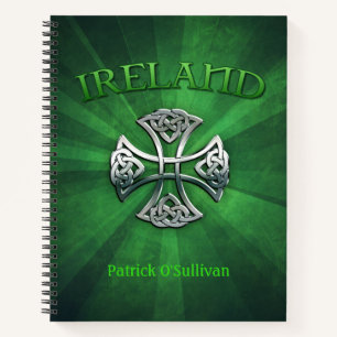 Personalisiertes Irland Celtic Cross Notizbuch