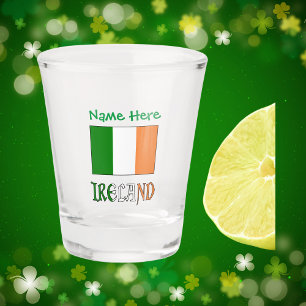 Personalisiertes Irland-Flagge-Erbe Schnapsglas