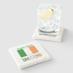Personalisiertes Irland-Flagge-Erbe Steinuntersetzer