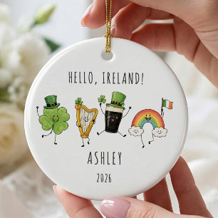 Personalisiertes Irland Urlaub Reisegeschenk Keramik Ornament