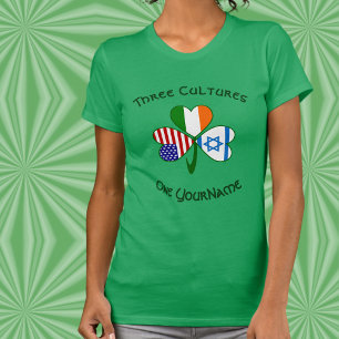 Personalisiertes Israel Irland USA Shamrock Damen T-Shirt