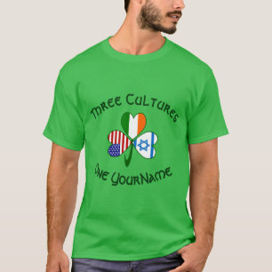 Personalisiertes Israel Irland USA Shamrock Herren T-Shirt