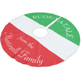 Personalisiertes italienisches Flag Weihnachtsrock Polyester Weihnachtsbaumdecke