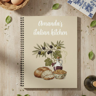 Personalisiertes italienisches Küchen-Landbrot-Rez Notizbuch