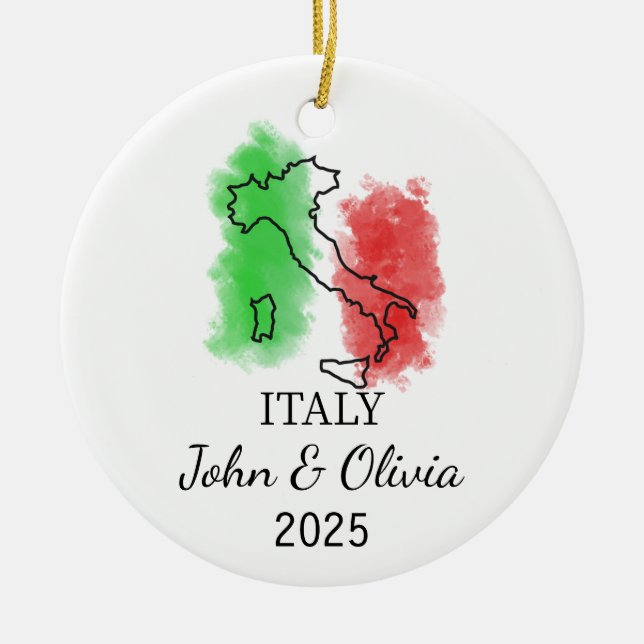 Personalisiertes italienisches Ornament, italienis Keramik Ornament (Vorne)