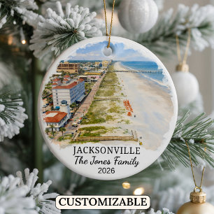 Personalisiertes Jacksonville-Ornament, Benutzerde Keramik Ornament