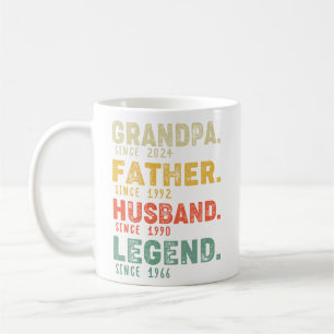 Personalisiertes Jahr Großvater Vater Ehemann Lege Kaffeetasse