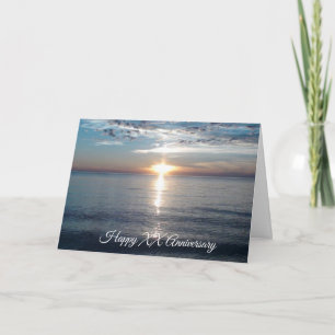 Personalisiertes Jahr Jubiläum Ozean Sonnenunterga Karte