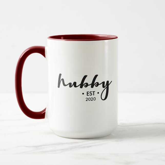 Personalisiertes Jahr Moderne Skriptabby Tasse (Links)