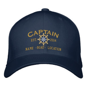 Personalisiertes Jahr und Name Captain Wheel Bestickte Baseballkappe