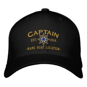 Personalisiertes Jahr und Name Captain Wheel Bestickte Baseballkappe