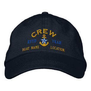 Personalisiertes Jahr und Namen Crew Star Anker Bestickte Kappe