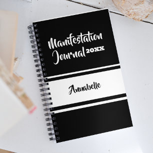 Personalisiertes Jahr und Namensmanifestationsblat Notizbuch
