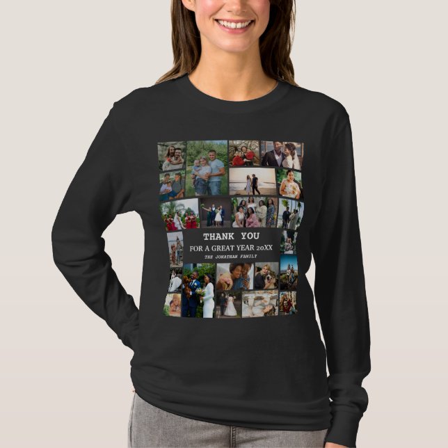 Personalisiertes Jahresende 22 FotoCollage T-Shirt (Vorderseite)