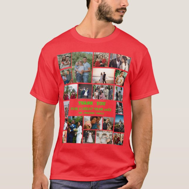 Personalisiertes Jahresende 22 FotoCollage T-Shirt (Vorderseite)