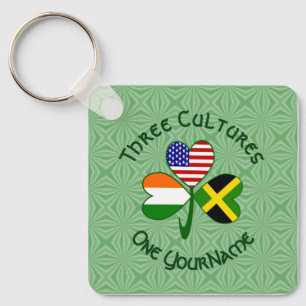 Personalisiertes Jamaica Irland USA Shamrock Schlüsselanhänger