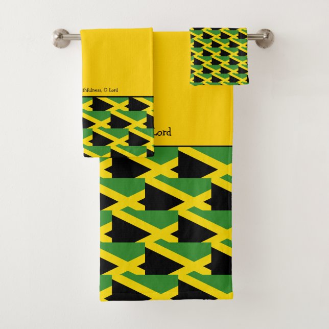 Personalisiertes JAMAICAN FLAG-Muster Christlich Badhandtuch Set (Insitu)