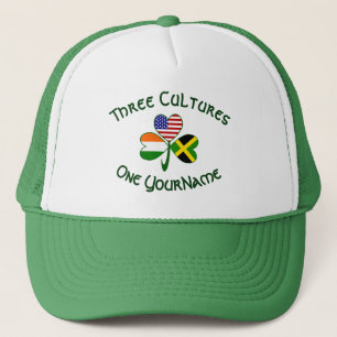 Personalisiertes Jamaika Irland USA Flagge Shamroc Truckerkappe
