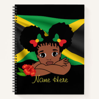 Personalisiertes jamaikanisches Flag Girl Spiral N Notizbuch