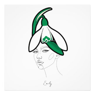 Personalisiertes Januar-Geburtsblumen-Porträt Fotodruck