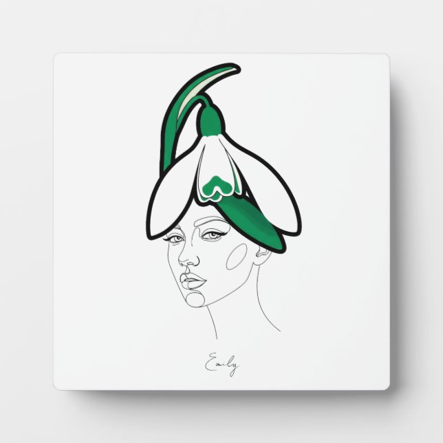 Personalisiertes Januar-Geburtsblumen-Porträt Fotoplatte (Vorderseite)