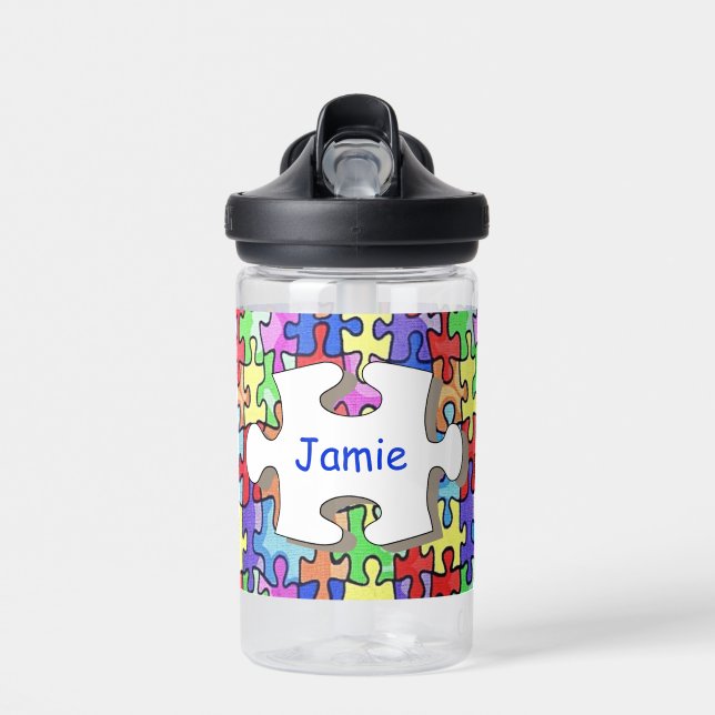 Personalisiertes Jigsaw Puzzle Muster Trinkflasche (Vorne)