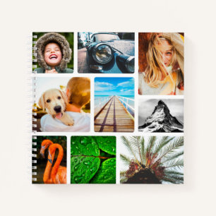 Personalisiertes Journal 18 FotoCollage Weißer Ra Notizbuch