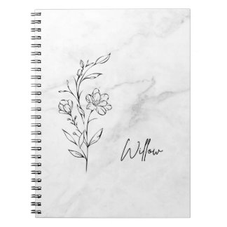 Personalisiertes Journal mit elegantem Blumendesig Notizblock