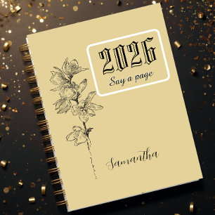 Personalisiertes Journal mit Namen, Gravur Geburts Notizbuch