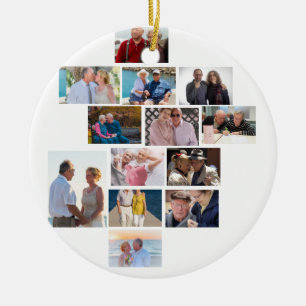 Personalisiertes Jubiläum 13 FotoCollage Keramik Ornament